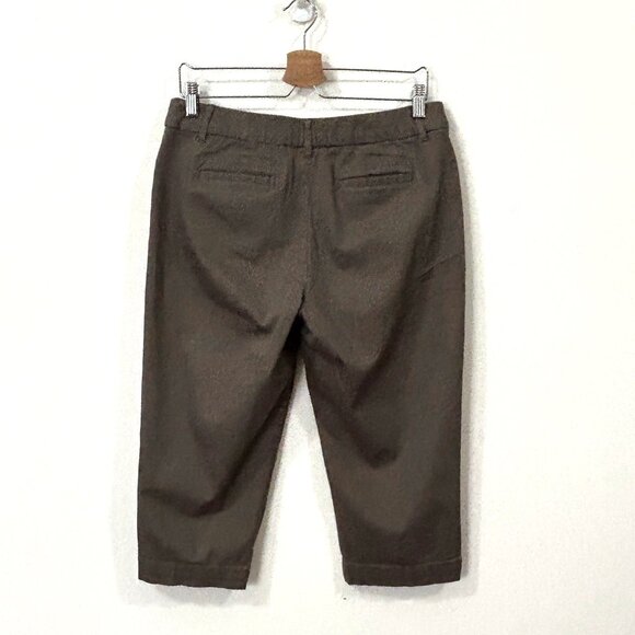 ST JOHNS BAY Womens Sz 10 Capri Pants Brown Stretch Cotton Light Midweight - Picture 2 of 11